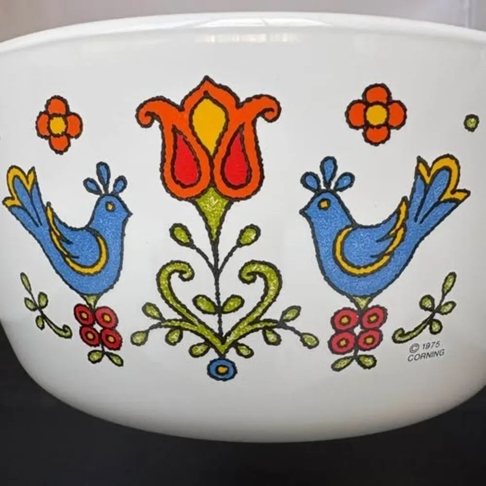 Vintage 70s Corning Ware Country Festival Skillet and Saucepan Set